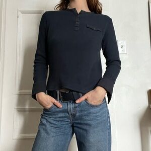 90s Cotton waffle knit tee